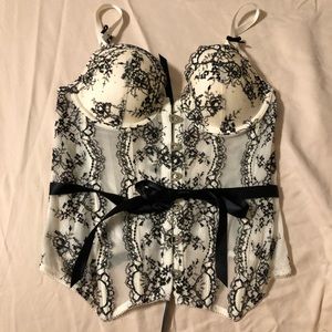 White and Black Lace Corset